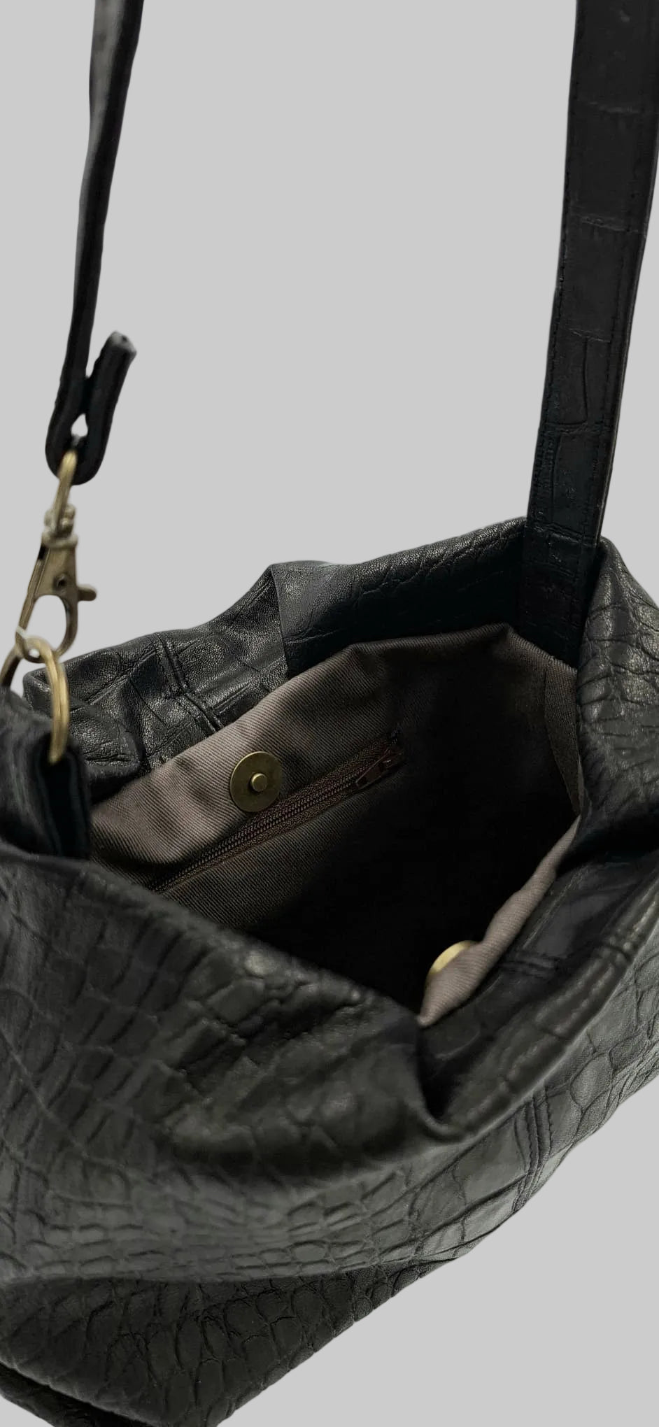 Ember in black crocodile